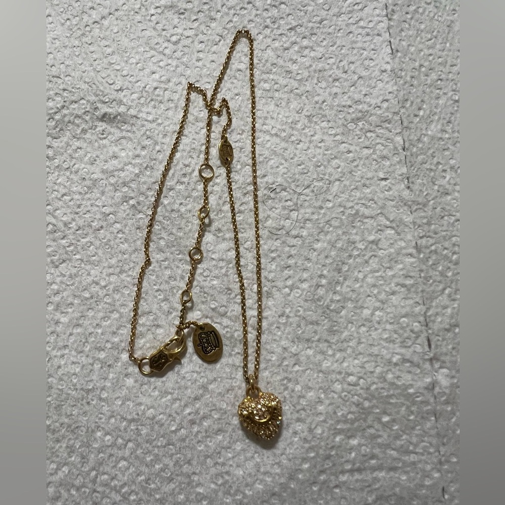 Juicy couture gold pave heart necklace